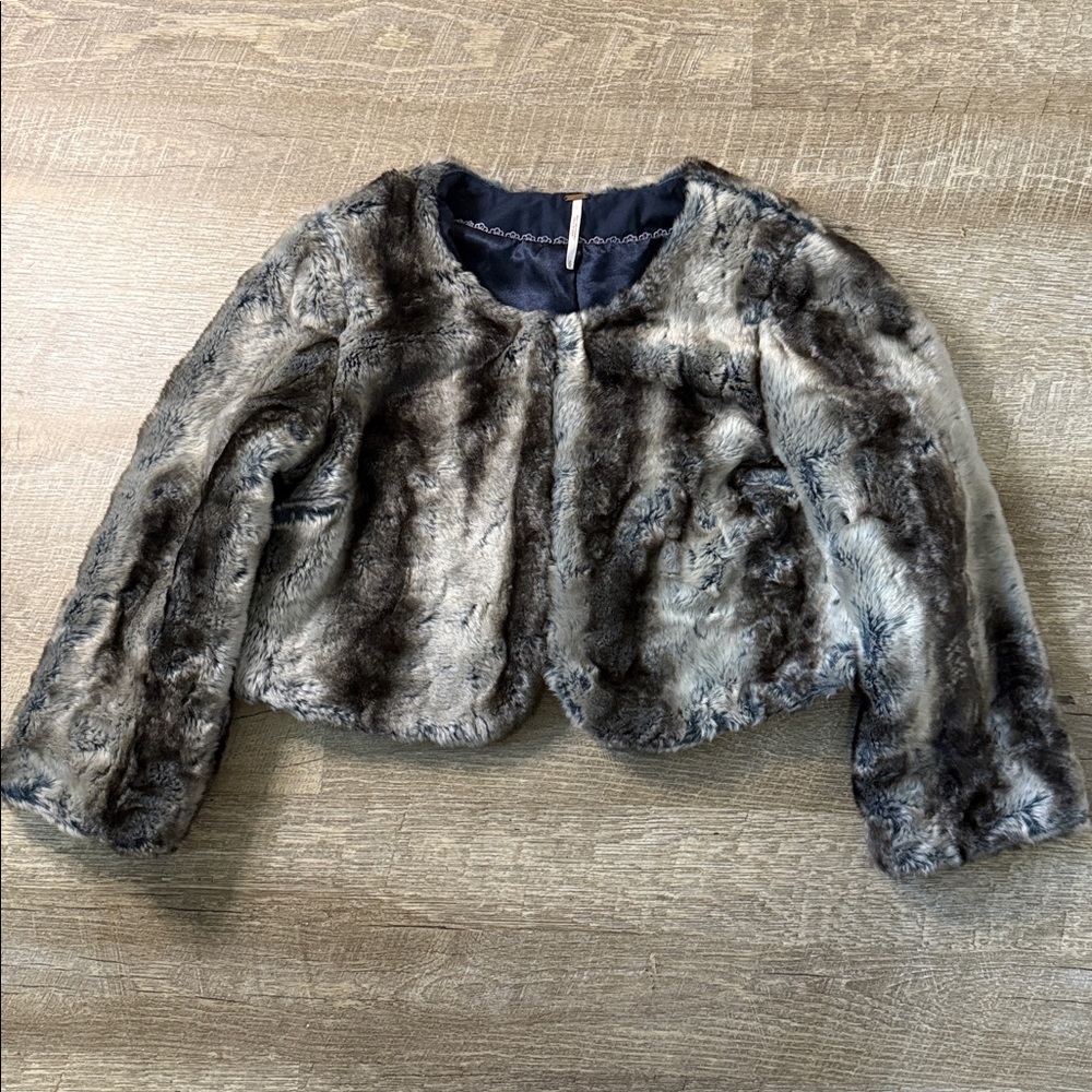 Free People Supernova Cropped Faux Fur Jacket S - Picture 2 of 7